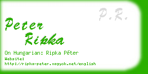 peter ripka business card